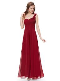 Elegant Flowers One Shoulder Chiffon Padded Evening Dress Chiffon Dress Long Long Bridesmaid Dresses Bridesmaid Dresses 2017