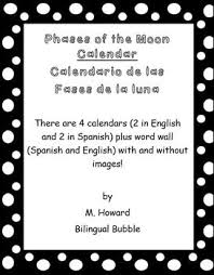 Phases Of The Moon Fases De La Luna Calendar And Word Wall Word Wall Moon Phases Calendar