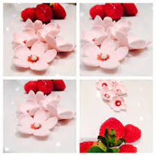 Cherry Blossom Gum Paste Flowers And Red Berries Gum Paste Flowers Flower Making Gum Paste