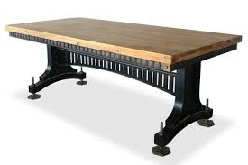 Industrial Adjustable Height Dining Table Steel Brass Brunel Natural In 2020 Dining Table Industrial Dining Dining