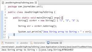 You can't save a string to a declared integer variable, so there needs to be a second variable for the conversion. Java String Array To String Journaldev