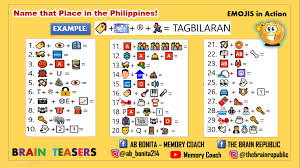 With physical distancing and quarantining taking precedent over social gatherings, trivia night looks completely different than it did earlier this year. Brain Teaser 2 Name That Place In The Philippines Emoji Quiz The Brain Republic