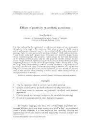 Pdf Effects Of Creativity On Aesthetic Experience7