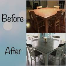 Wood Table Refinish Into Gray Grey Kitchen Table Eat In Kitchen Table Kitchen Table Redo