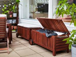 Shop wayfair.co.uk for garden buildings & storage to match every style and budget. Applaro Brown Stained Storage Bench Outdoor Width 128 Cm Ikea