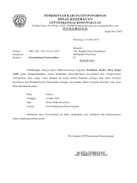 Ada dua jenis surat undangan yaitu surat undangan tidak resmi dan resmi. Permohonan Narasumber Dinkes Desa Siaga Aktif