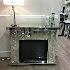 Flame effect with or without heating is possible. Floating Crystal Mirrored Electric Fireplace Picture Perfect Home
