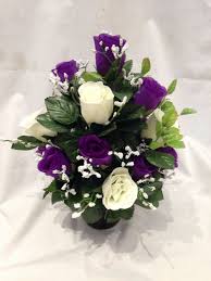 Get free shipping on qualified artificial flowers or buy online pick up in store today in the home decor department. Silk Flowers Grave Pot Artificial Arrangement All Round Memorial Faux Rose Ebay
