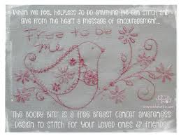 Free breast cancer cross stitch patterns. Jenny Of Elefantz The Booby Bird Free Pattern For Breast Cancer Awareness