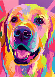 Golden Retriever Pop Art Poster Print By Ultimate Design Displate Dog Painting Pop Art Dog Pop Art Pop Art Animals