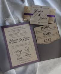 Rustic Wedding Invitation Pocket Fold With Recycled Cardstock And Yute Wedding Invitations Rustic Vintage Rustic Purple Wedding Royal Blue Wedding Invitations