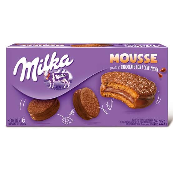 Alfajor Milka Mousse de Leche por 6 unidades de 42 gramos