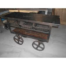 Not just 'jade glass' but painted jade glass. Vintage Industrial Kitchen Cart Trolley Auf Radern Jodhpur Antique Style Serving Utility Cart Trolley Industrieller Kuchen Wagen Buy Trolley Cart Wooden Industrial Kitchen Trolley With Wheels Indian Industrial Furniture Storage Trolly Product On