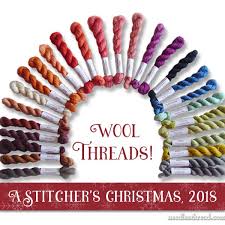 a stitchers christmas 2018 wool thread collections