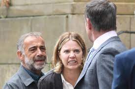 Coronation Street murder trial boils over as Seb's grieving mum explodes at  Corey's dad in the street | The Sun
