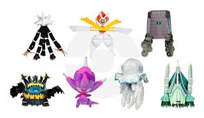 Ultra Beasts Poke Plush Now Available For Xurkitree Kartana Celesteela Guzzlord Stakataka Nihilego And Poipole At The Pokemon Center Pokemon Blog