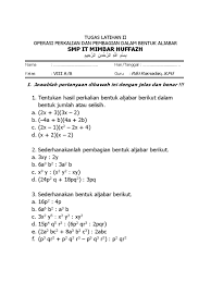 Sederhanakanlah pembagian bentuk aljabar berikut 3 xy : Perkalian Bentuk Aljabar Kelas 8 Smp Berbagi Bentuk Penting