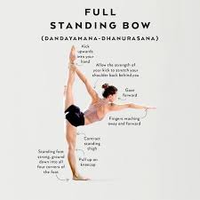 You'll see this cool move in breakdance, pole dance, contemporary, gymnastics, and it is a great pose for photo shootings. Dandayamana Dhanurasana Bow Pose Yoga Bow Pose Cool Yoga Poses