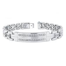 Mens diamond bracelet yellow gold| 2.36 carats| 44.34 grams. 14k White Gold Mens Diamond Bracelet