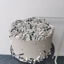 Tired of sending cakes with kapruka or lassana flora try wishque. Monochrome Birthday Cake With Simple Swirls Sprinkles Rods In 2021 Unique Birthday Cakes Simple Birthday Cake Cake Design For Men