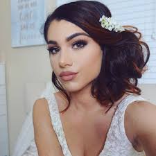 Maybe you would like to learn more about one of these? Wedding Makeup Hair Romantic Bun Updo With Flowers Natural Classic Bride Flawless Ful Wedding Day Makeup Amazing Wedding Makeup Wedding Makeup For Brown Eyes