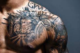 An Illustrated Guide To Devin Thomas Chest Tattoo Men Mens Shoulder Tattoo Cool Chest Tattoos