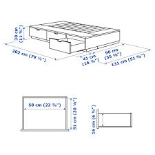 Nordli Bettgestell Mit Schubladen Weiss 90x200 Cm Ikea Deutschland Bettgestell Bett Lagerung Schubladen