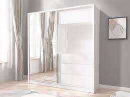 Kleiderschrank mit schublade online kaufen bei schlafwelt.de top service ✓ große auswahl ✓ günstige ratenzahlung » jetzt kleiderschrank rauch blue kleiderschrank »freiham« mit spiegel und schubkästen. Kleiderschrank Mit Spiegel Elias B 204 Cm Weiss Kaufen