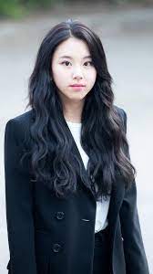 Twice Chaeyoung Whatislove Heading To Music Bank Celebrities Kpop Girls Black Hair