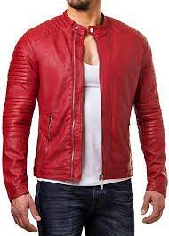 Leather Lifestyle Lambskin Real Leather Jacket Men S Slim Fit Biker Motorcycle Red Mj88 At Amazon Men S Cloth Leather Jacket Leather Jacket Men Lambskin Jacket