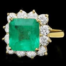 Exsquisite Emerald And Diamond Ladies Ring Ebay In 2020 Gemstone Diamond Ring Jewelry Rings Diamond Fine Jewelry