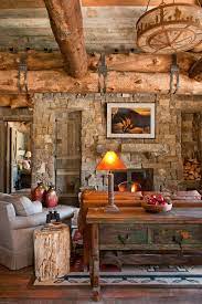 Tour A Gorgeous Rustic Mountain Cabin Retreat In Big Sky Rustic House Living Room Decor Rustic Rustic Living