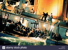 sinking scene titanic (1997 stock photo