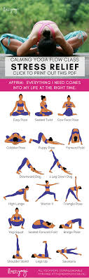 Yoga For Soothing Stress Relief Printable Pdf In 2020 Yoga Flow Yoga Flow Sequence How To Relieve Stress