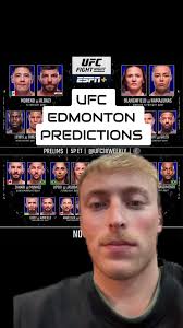 UFC EDMONTON PREDICTIONS!🔥 Actually a decent card, should be some fun  fights with hopefully a Canadian sweep 🤣#ufc #edmonton #ufcfightnight  #moreno #brandonmoreno #namajunas #ufcpicks #fyp #viral #mma