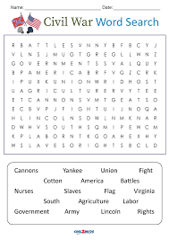 printable civil war word search cool2bkids