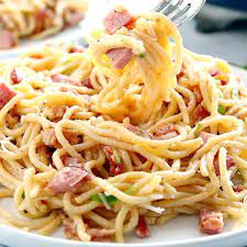 Did you know that homemade hooplah's one year i've tried numerous carbonara recipes over the years, and this is the closest i've found (by far) to making. Spaghetti Alla Carbonara With Ham Crunchy Creamy Sweet