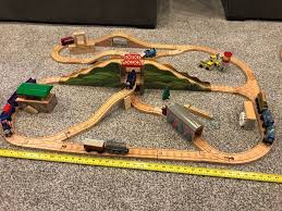 Thomas The Train Wooden Track W Mountain Pass And Several Trains Set Thomas The Train Train Set Mountain Pass
