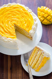 This Mango Cake Is Bursting With Fresh Mango Flavor An Impressive Show Stopping Mango Cake Recipe With Only 9 Ingredien Mango Dessert Cake Flavors Mango Cake
