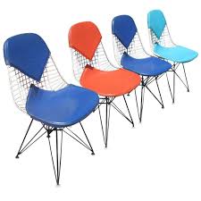 Set Of Four Eames Dkr Chairs For Herman Miller With Original Girard Upholstery Midcentury Modern Dining Chairs Dining Room Chairs Modern Accent Chairs For Sale