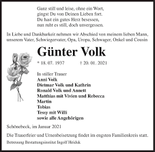 Traueranzeigen von Günter Volk