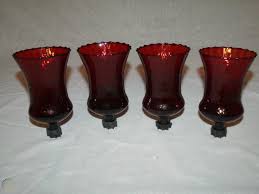 Lot of 2 vintage home interiors blue celeste glass votive candle cups 5 tall. 4 Tall Rare Solid Ruby Red Glass Vintage Home Interior Votive Cup Candle Holders 1798440335