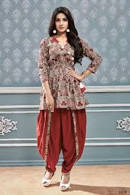 Wholesale Stylish Casual Wear Printed Cotton Short Kurti With Dhoti Kurta Designs Women Kurti Designs Party Wear Patiyala Dress