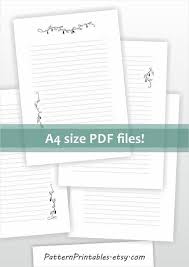 Download For A4 Size Letter Writing Paper Printable Pdf File Digital Writing Paper Lined Flower Ornament Letter Writing Paper Lined Writing Paper Lettering