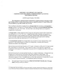 A bank operating under federal charter and supervision. Certification Regarding Correspondent Accounts For Foreign Banks