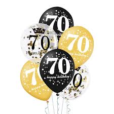 Follow along and find everything you need for planning a fabulous day for anyone turning 70. A Set Of Balloons For 70th Birthday Black And Gold 30 Cm 6 Pcs Latex Balloons Printed Latex Balloons Occasion Birthday 70th Birthdays Lh Hurtownia Balonow