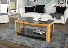 Your black glass doesn't have to be a standard shape or size either, circular tables. Avf Affinity Ft100affo Oak Black Glass Coffee Occasional Table