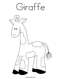 These simple designs could work for embroidered blocks in a baby. Giraffe Coloring Page Twisty Noodle
