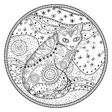 Poezen en katten kleurplaat kleurplaat. Mandala Met Kat Vector Illustratie Illustration Of Doekje 98452902