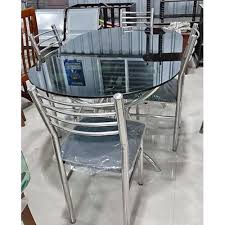 Food grade 18/10 stainless steel. Ss And Glass Polished Oval Stainless Steel Glass Dining Table For Home Restaurant Rs 3000 Unit Id 21368534097